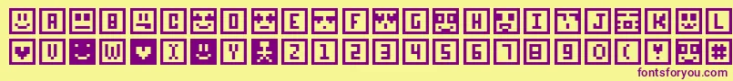 Sqcon Font – Purple Fonts on Yellow Background