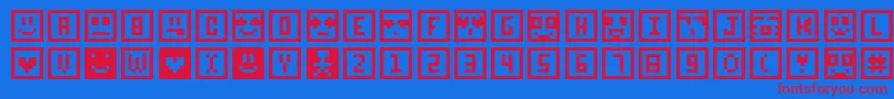 Sqcon Font – Red Fonts on Blue Background