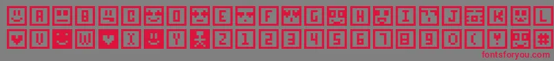 フォントSqcon – 赤い文字の灰色の背景