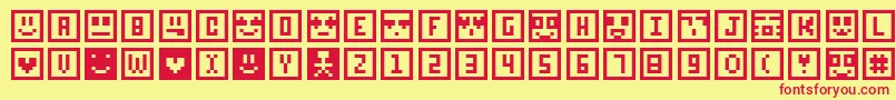 Sqcon Font – Red Fonts on Yellow Background