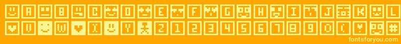 フォントSqcon – オレンジの背景に黄色の文字