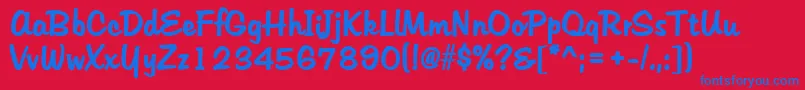 HudsonBold Font – Blue Fonts on Red Background