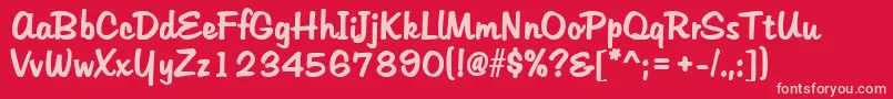 HudsonBold Font – Pink Fonts on Red Background