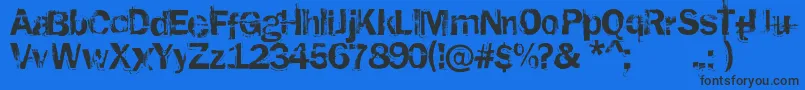 RustedPlastic Font – Black Fonts on Blue Background