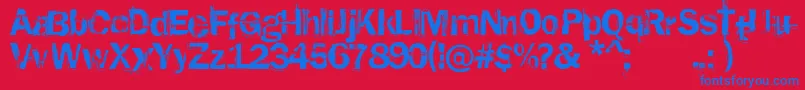 RustedPlastic Font – Blue Fonts on Red Background