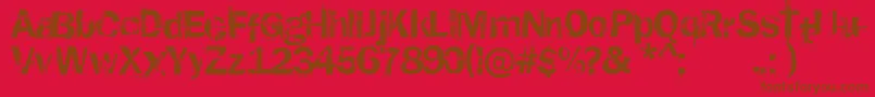 Fonte RustedPlastic – fontes marrons em um fundo vermelho