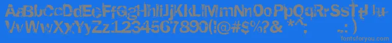 RustedPlastic Font – Gray Fonts on Blue Background