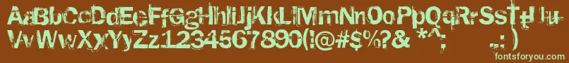 RustedPlastic Font – Green Fonts on Brown Background