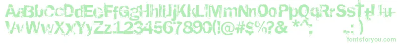 RustedPlastic Font – Green Fonts on White Background