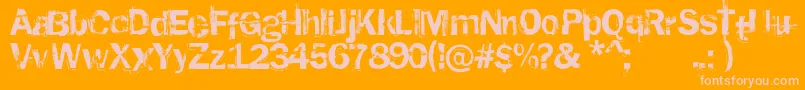 RustedPlastic Font – Pink Fonts on Orange Background