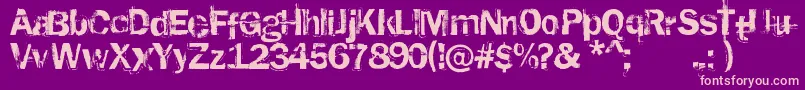 RustedPlastic Font – Pink Fonts on Purple Background