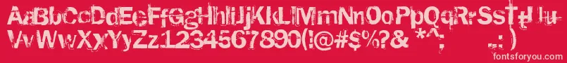 RustedPlastic Font – Pink Fonts on Red Background