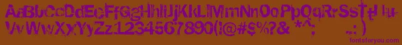 RustedPlastic Font – Purple Fonts on Brown Background