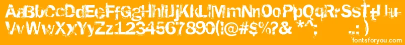 RustedPlastic Font – White Fonts on Orange Background