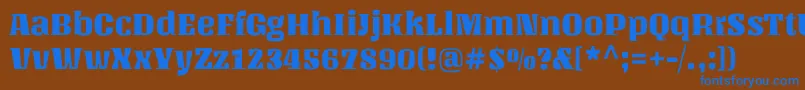 UnlockRegular Font – Blue Fonts on Brown Background
