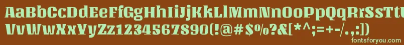 Шрифт UnlockRegular – зелёные шрифты на коричневом фоне