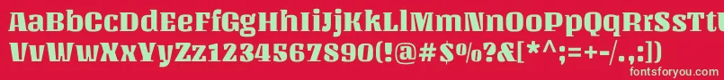 UnlockRegular Font – Green Fonts on Red Background