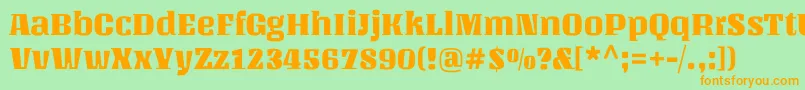 UnlockRegular Font – Orange Fonts on Green Background