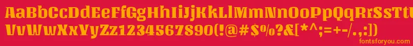 UnlockRegular Font – Orange Fonts on Red Background