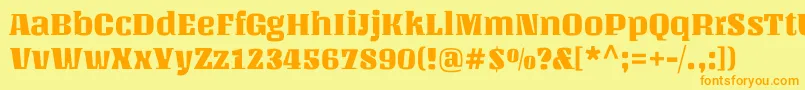 UnlockRegular Font – Orange Fonts on Yellow Background