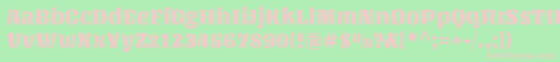 UnlockRegular Font – Pink Fonts on Green Background