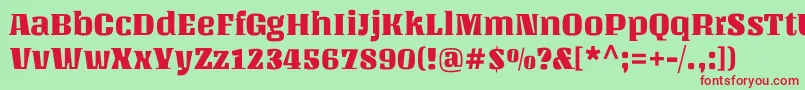 UnlockRegular Font – Red Fonts on Green Background