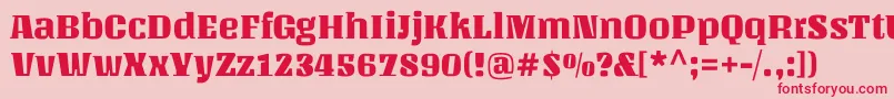 フォントUnlockRegular – ピンクの背景に赤い文字
