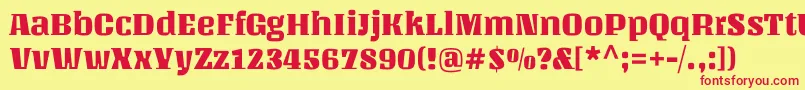 UnlockRegular Font – Red Fonts on Yellow Background