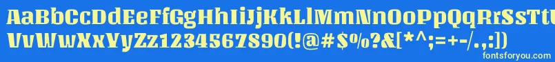 UnlockRegular Font – Yellow Fonts on Blue Background