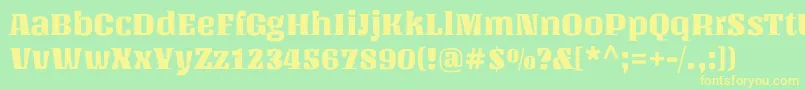 UnlockRegular Font – Yellow Fonts on Green Background