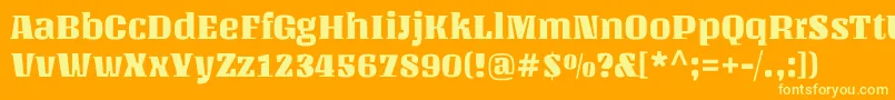 UnlockRegular Font – Yellow Fonts on Orange Background