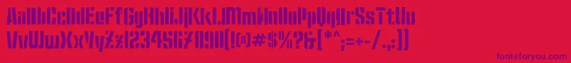MoshkaStencil-Schriftart – Violette Schriften auf rotem Hintergrund