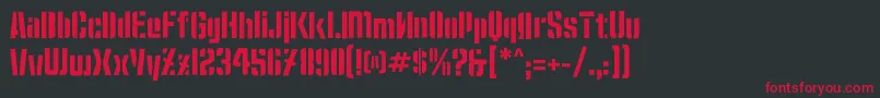 フォントMoshkaStencil – 黒い背景に赤い文字