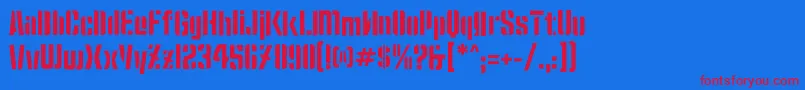 MoshkaStencil Font – Red Fonts on Blue Background