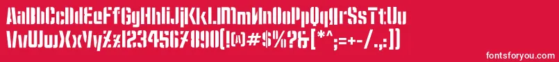 MoshkaStencil Font – White Fonts on Red Background