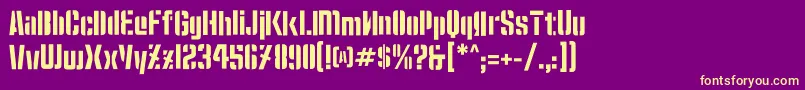 MoshkaStencil Font – Yellow Fonts on Purple Background