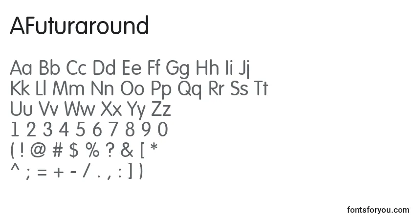 A fonte AFuturaround – alfabeto, números, caracteres especiais