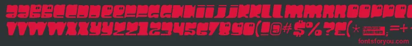 フォントHellolar – 黒い背景に赤い文字