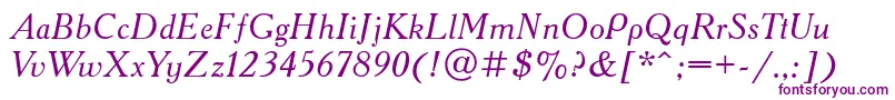 AAdemyacttItalic Font – Purple Fonts on White Background