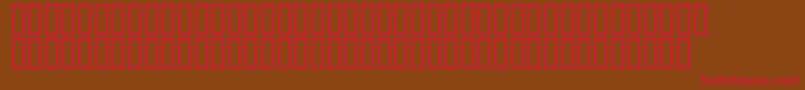 フォントRadagund – 赤い文字が茶色の背景にあります。