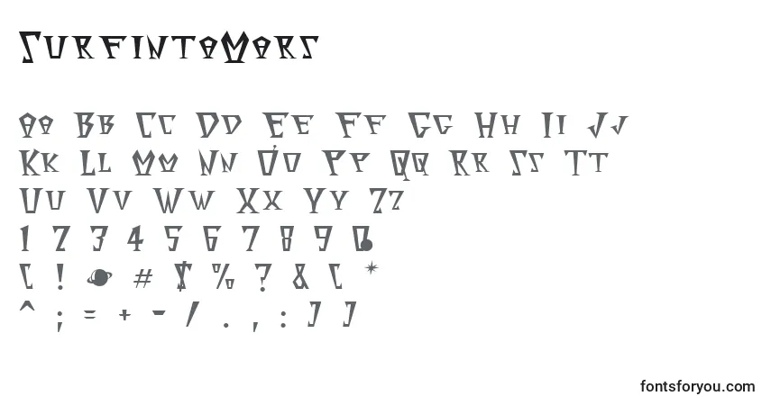 Fuente SurfintaMars - alfabeto, números, caracteres especiales