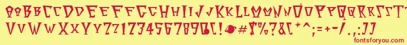 SurfintaMars Font – Red Fonts on Yellow Background