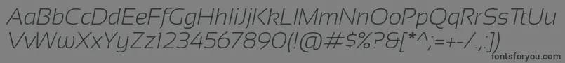 SansationLightItalic Font – Black Fonts on Gray Background