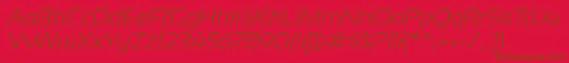 SansationLightItalic Font – Brown Fonts on Red Background