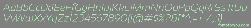SansationLightItalic Font – Green Fonts on Gray Background