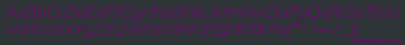 SansationLightItalic Font – Purple Fonts on Black Background