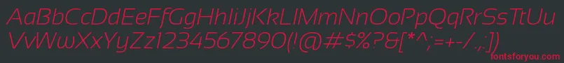 SansationLightItalic Font – Red Fonts on Black Background
