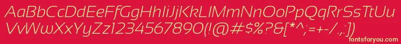 SansationLightItalic Font – Yellow Fonts on Red Background