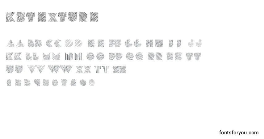 Fuente Kstexture - alfabeto, números, caracteres especiales