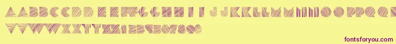 Kstexture Font – Purple Fonts on Yellow Background